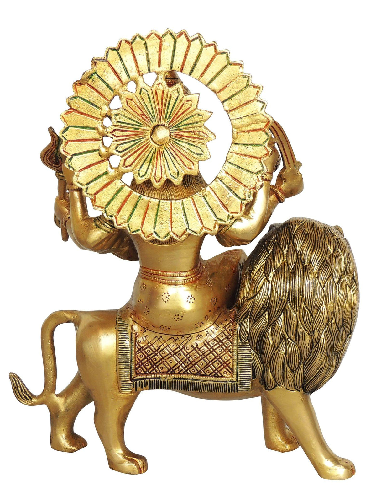 Brass Showpiece Durgaji Colour God Idol Statue - 10*4*12 Inch (BS937 N)