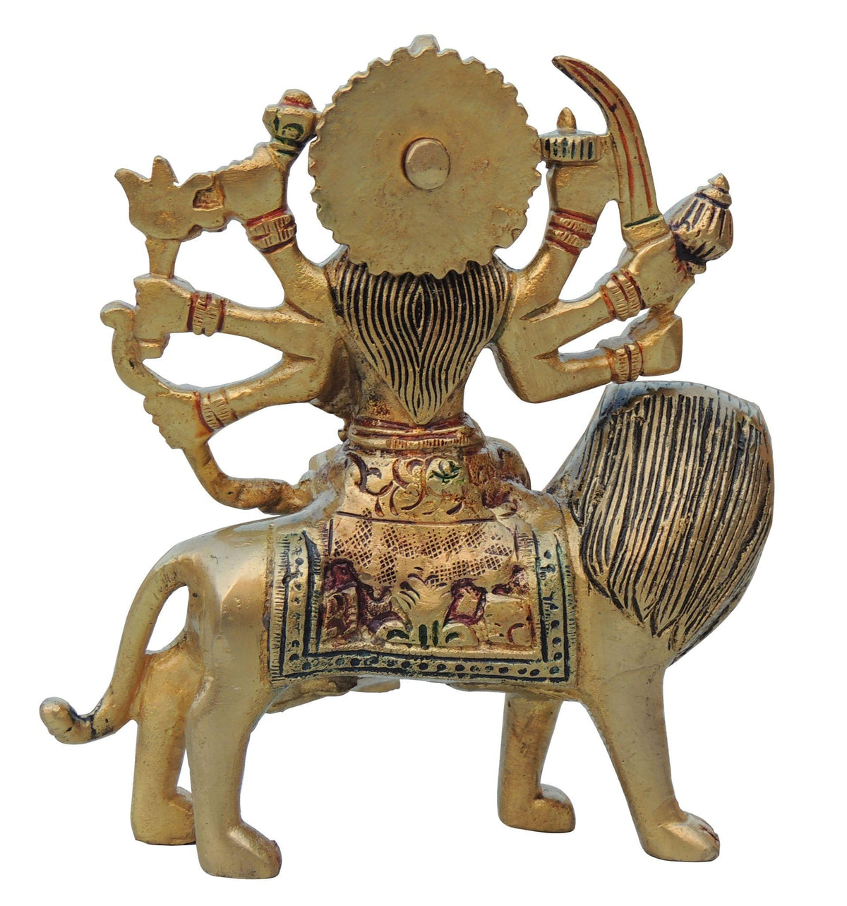 Brass Showpiece Durga Ji Idol Statue - 5*2*5.2 Inch (BS937 P)