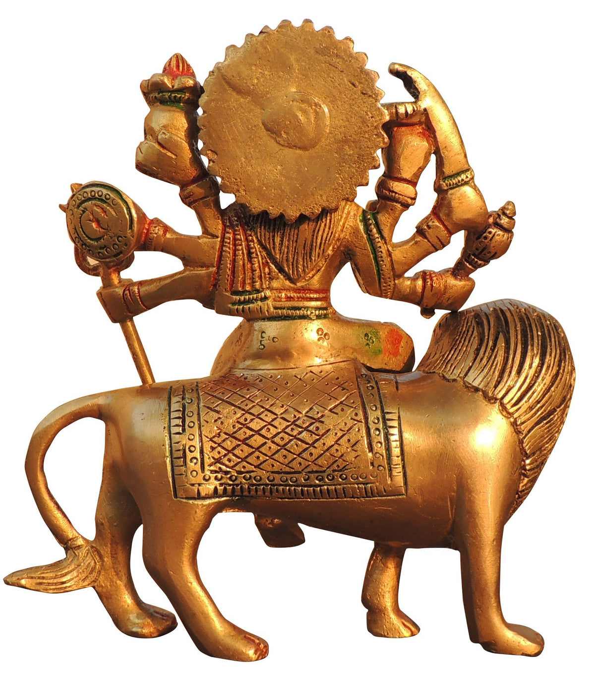 Brass Showpiece Durga Ji God Idol Statue - 5.5*2.5*6.5 Inch (BS937 Q)