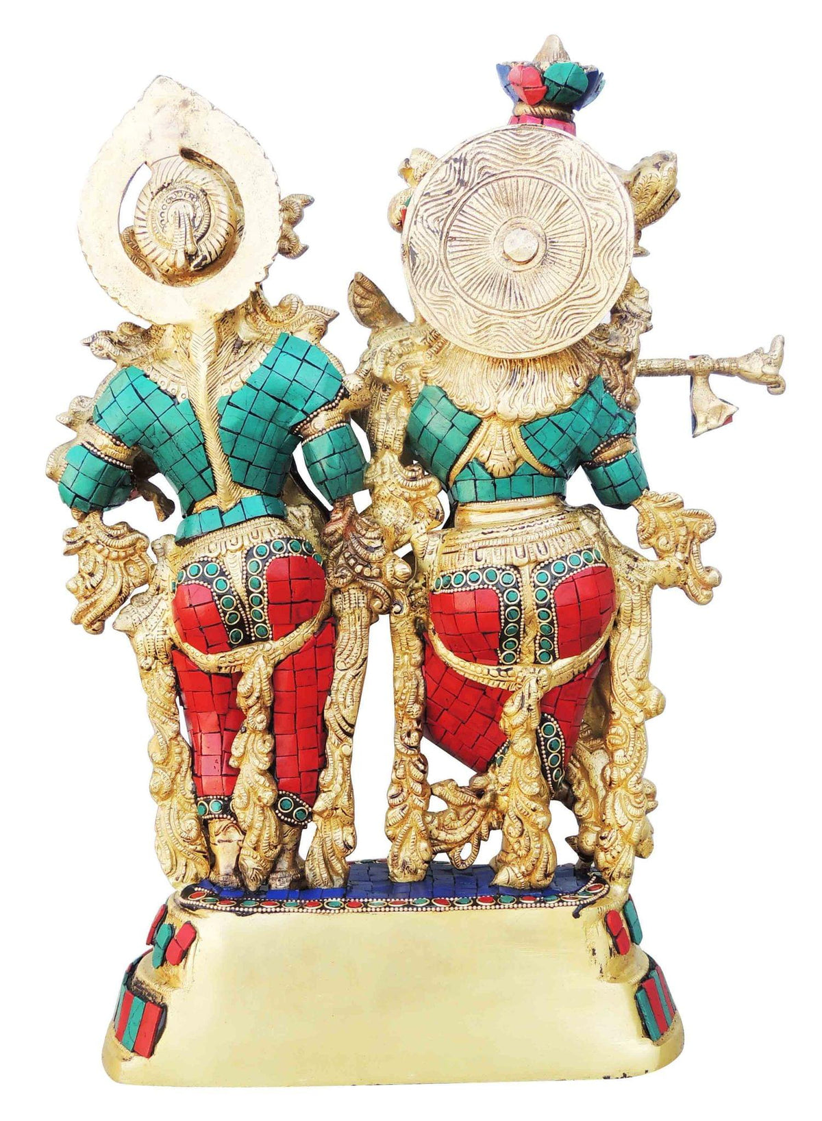 Brass Showpiece Radha krishna with base God Idol Statue - 12.7*5.4*17 inch (BS939 B)