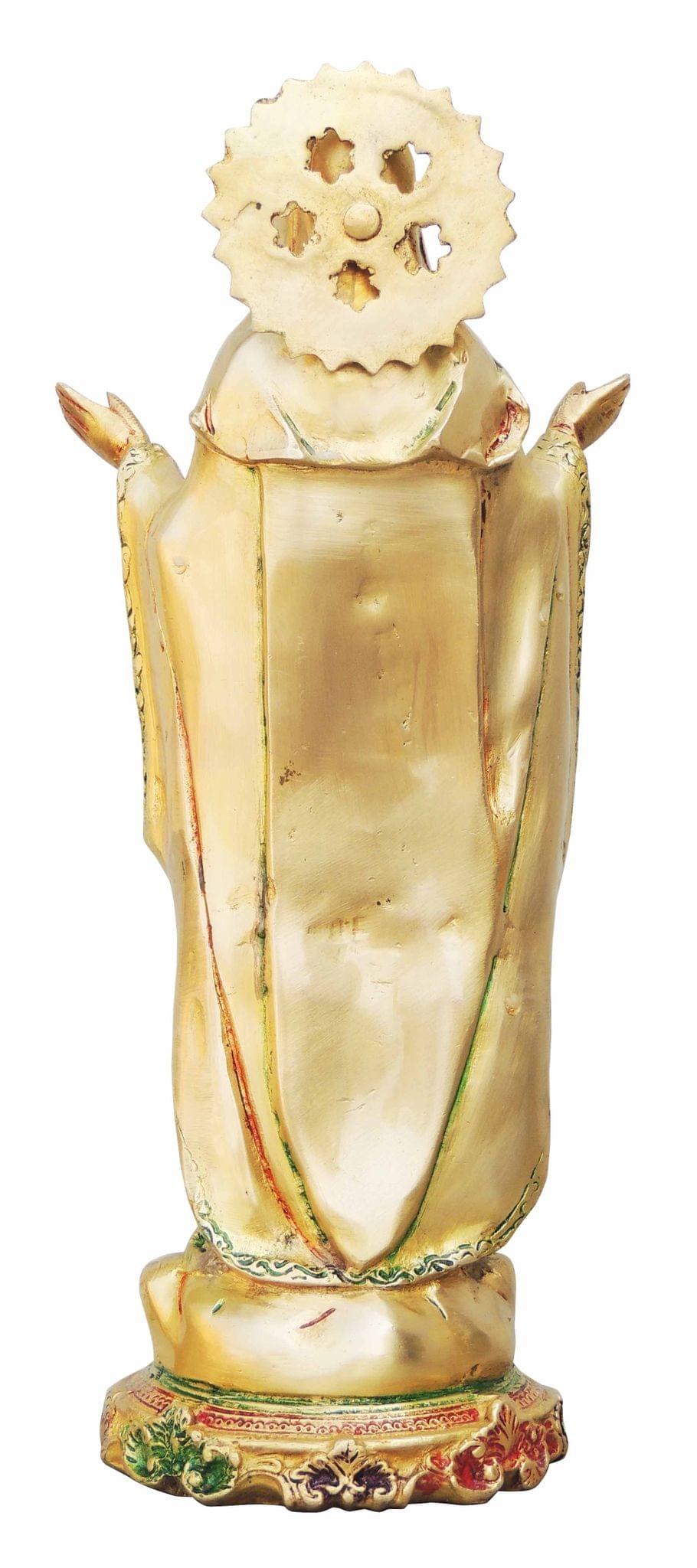 Brass Showpiece Standing Merry Coloured Statue - 6.8*5.3*16 Inch (BS940 A)