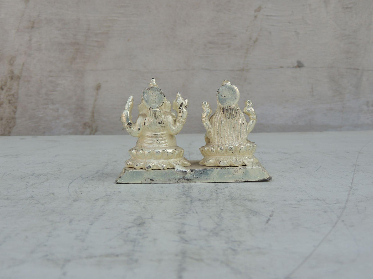 Brass Showpiece Laxmi Ganesh God Idol Statue - 3.7*1.6*2.5 Inch (BS713)