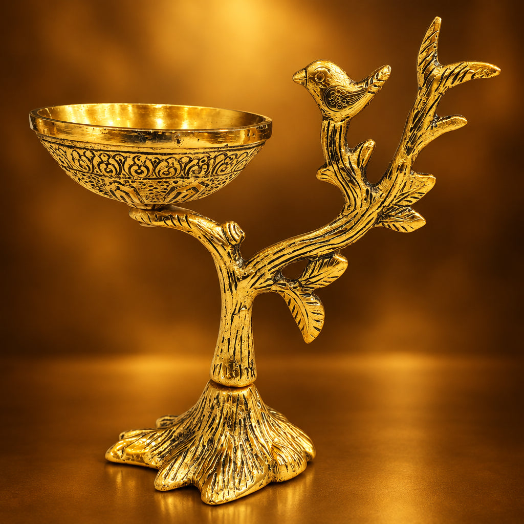 Aluminium Showpiece Tree Branch Bowl - 7*3.5*7 Inch (AS493 A)