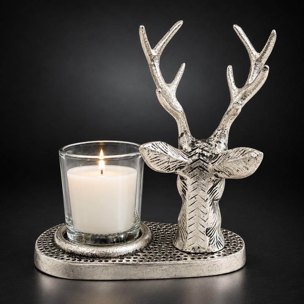 Aluminium Showpiece Deer Wax Glass Holder - 5*3*6 Inch (AS498 S)