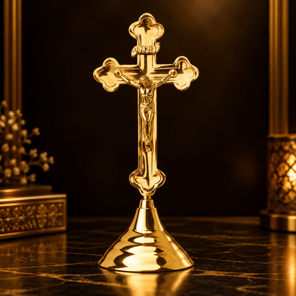 Brass Decorative Showpiece Jesus On Cross - 4.5*3.7*10 inch (F377 C)