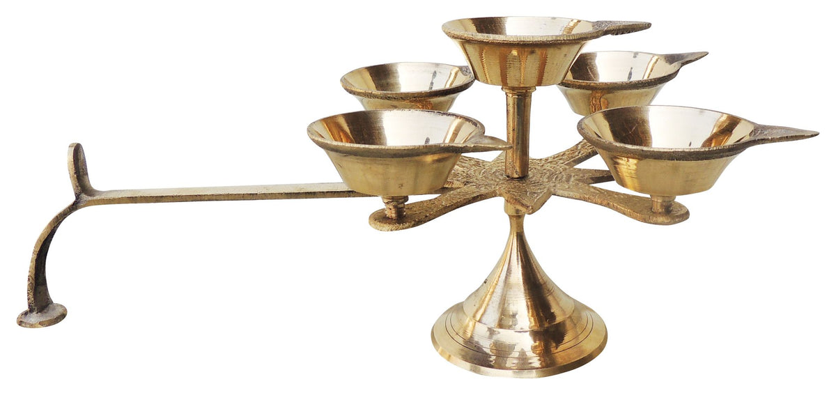 Brass Table Decor Star Deepak, Oil Lamp - 11*6.5*4.6 Inch (F628 E)