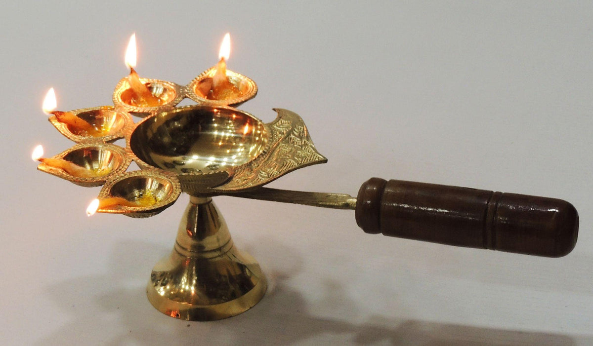 Lakdhi Panch Arti No. 5 - 10.5*6*3.5 inch (F649 F)