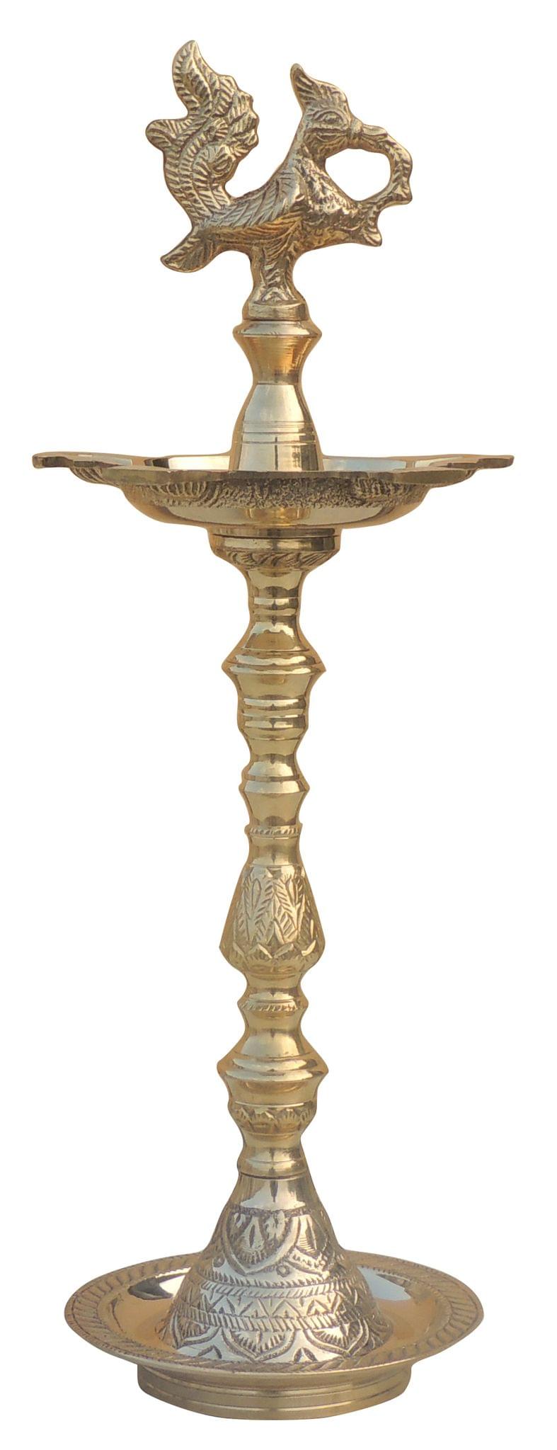 Brass Table Decor Mahabharat Oil Lamp, Deepak - 5*5*17 Inch (F686 A)