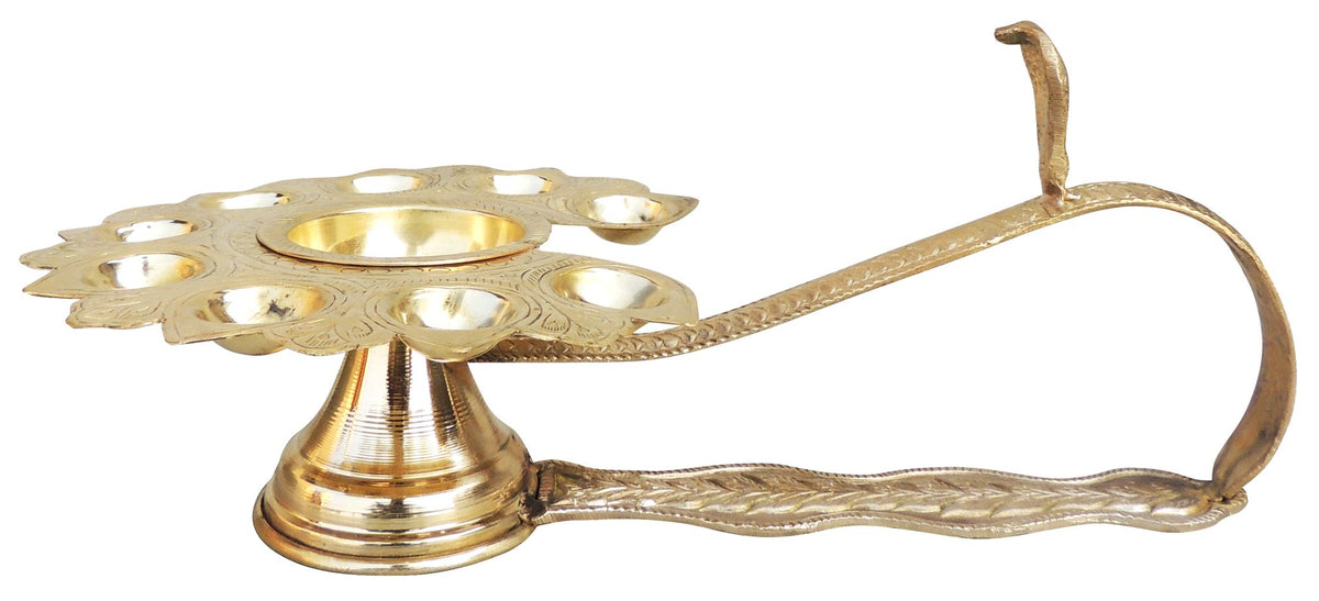 Brass Ganga Arti 9 Bati (F721 E)