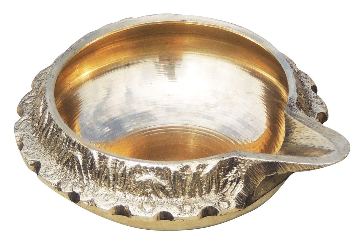Brass Table Decor Oil Lamp Kuber Deepak - 3*2.5*1.2 inch (Z140 D)