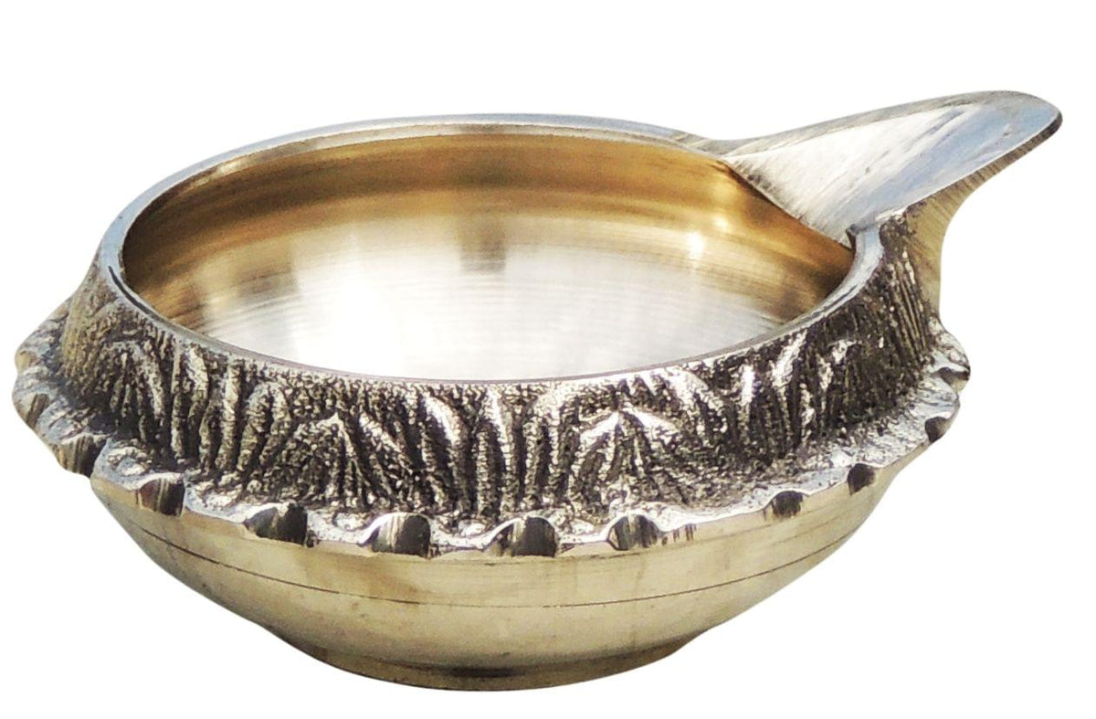 Brass Table Decor Oil Lamp Kuber Deepak - 3.2*2.7*1.3 inch (Z140 E)