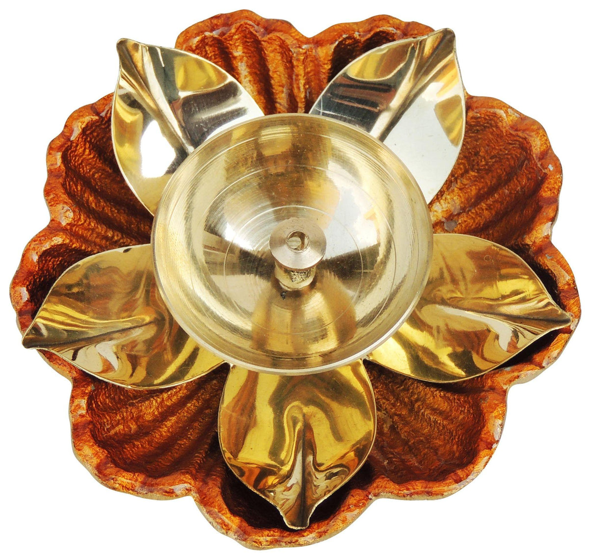 Brass Table Decor Oil Lamp Brass Deepak - 3.8*3.8*1 inch (Z170 B)