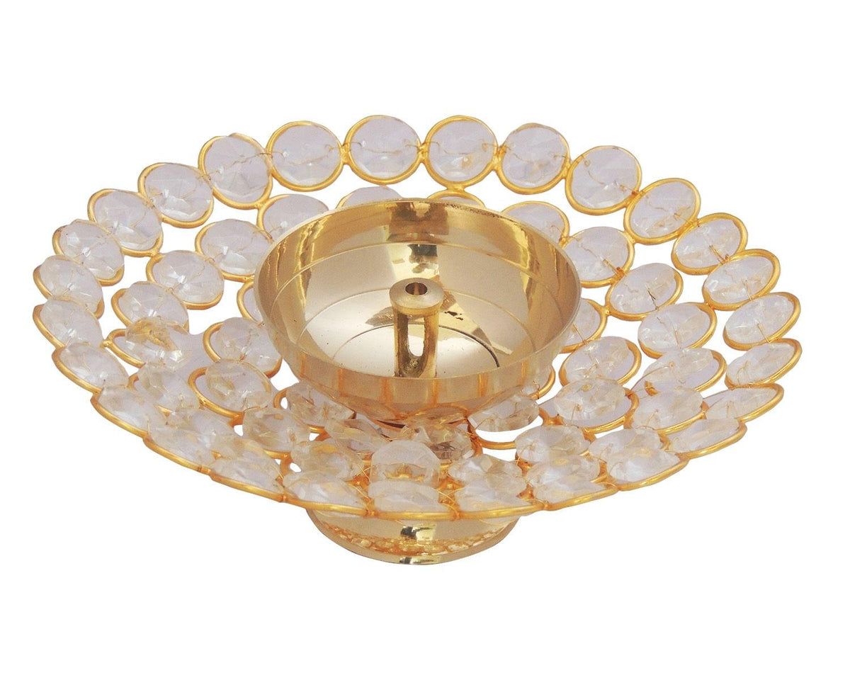 Round Crystal Diya No. 3 - 6*6*2 inch (Z217 C)
