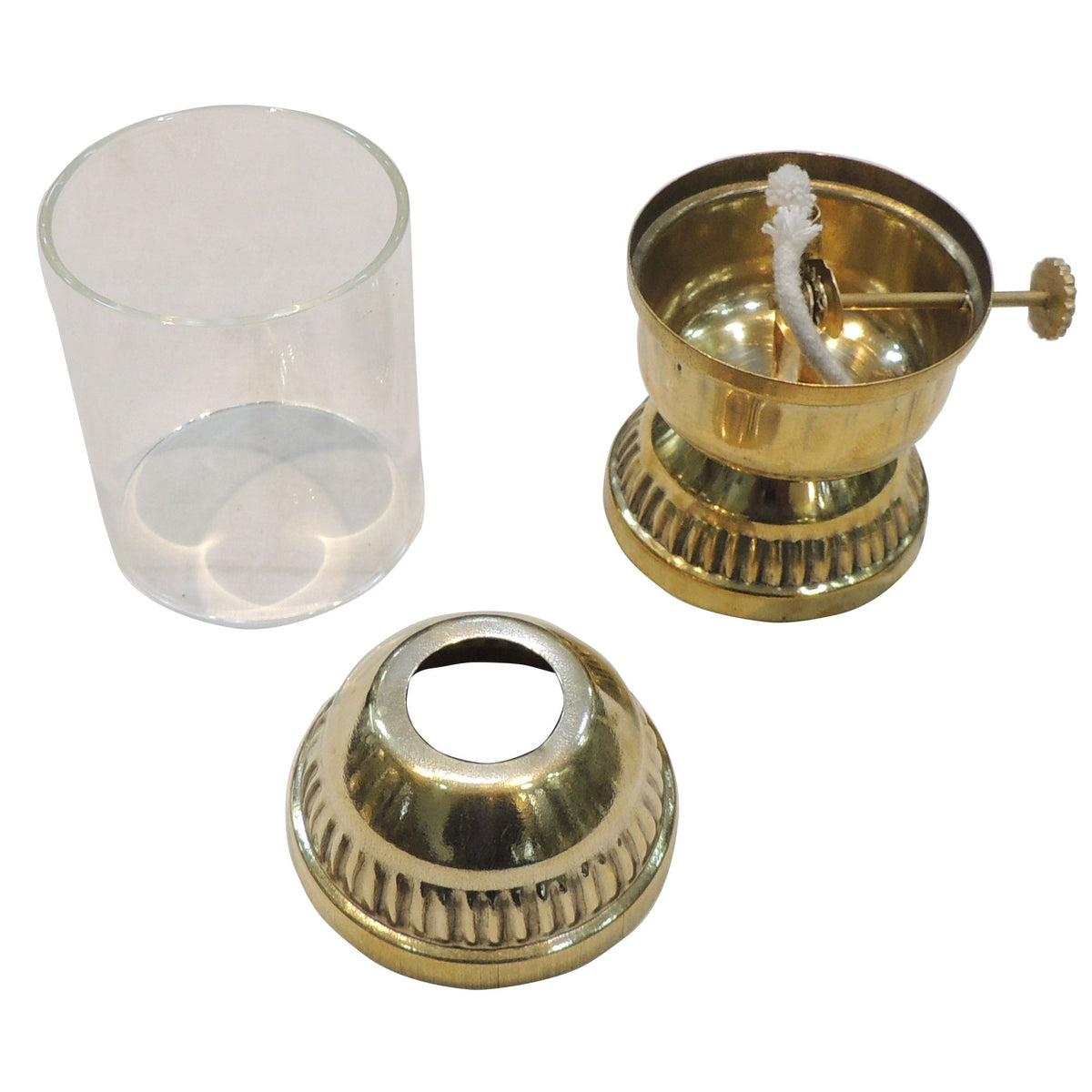 Brass & Glass Deepak With Chimney - 5*4*9 Inch (Z647 C)