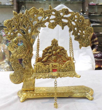 Aluminium Showpiece Tree Jhula Statue - 10*4*10.5 Inch (AS426 O)