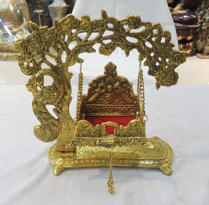 Aluminium Showpiece Tree Jhula Statue - 10*4*10.5 Inch (AS426 O)