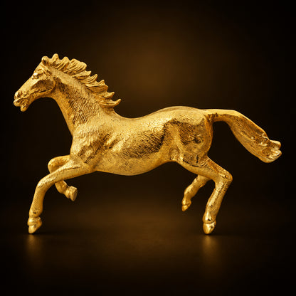 Aluminium Home Decorative Running Horse Showpiece Statue - 12*2.5*7.5 Inch (AN258 G)