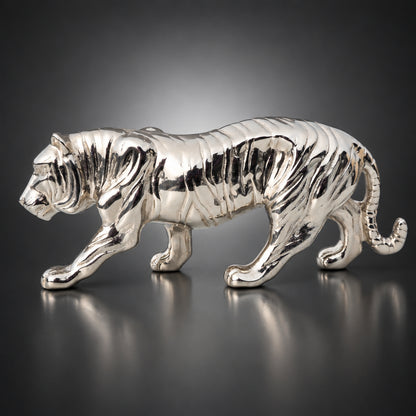 Aluminium Home Decorative Tiger Showpiece Statue - 17*3.5*6.2 Inch (AN262 S)