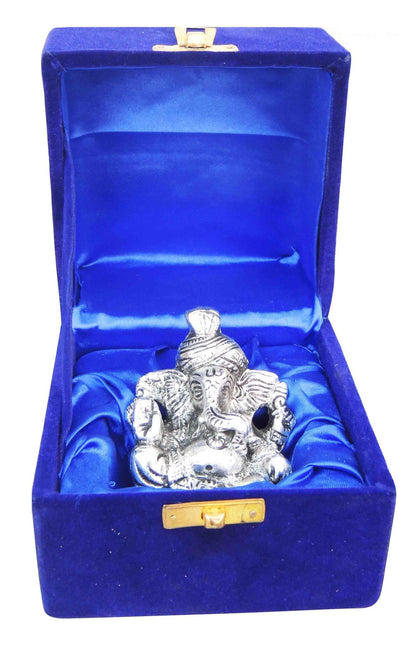 Aluminium Showpiece Pagadi Ganesh Statue - 4*4*3.5 Inch (AS068 B)