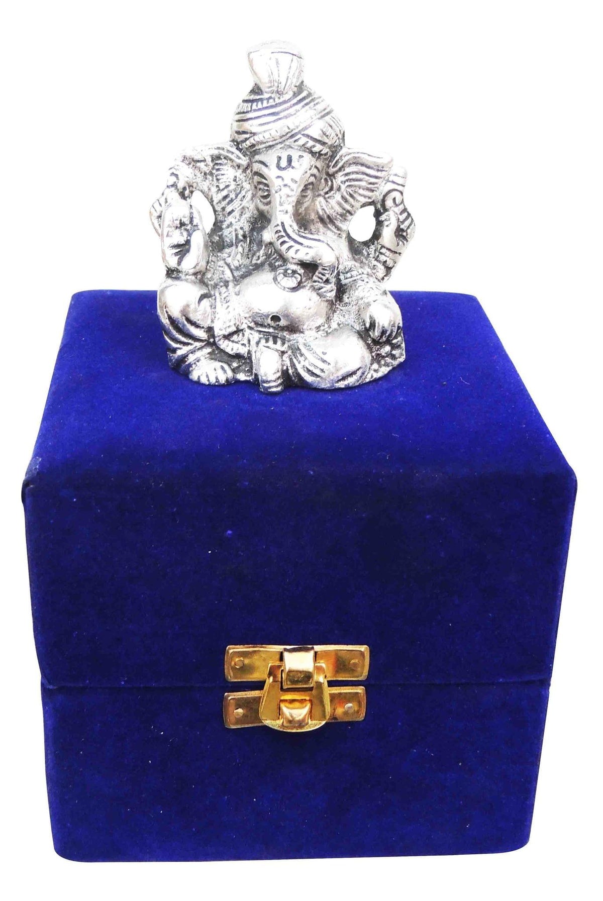 Aluminium Showpiece Pagadi Ganesh Statue - 4*4*3.5 Inch (AS068 B)