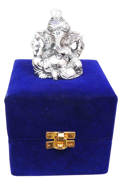 Aluminium Showpiece Pagadi Ganesh Statue - 4*4*3.5 Inch (AS068 B)