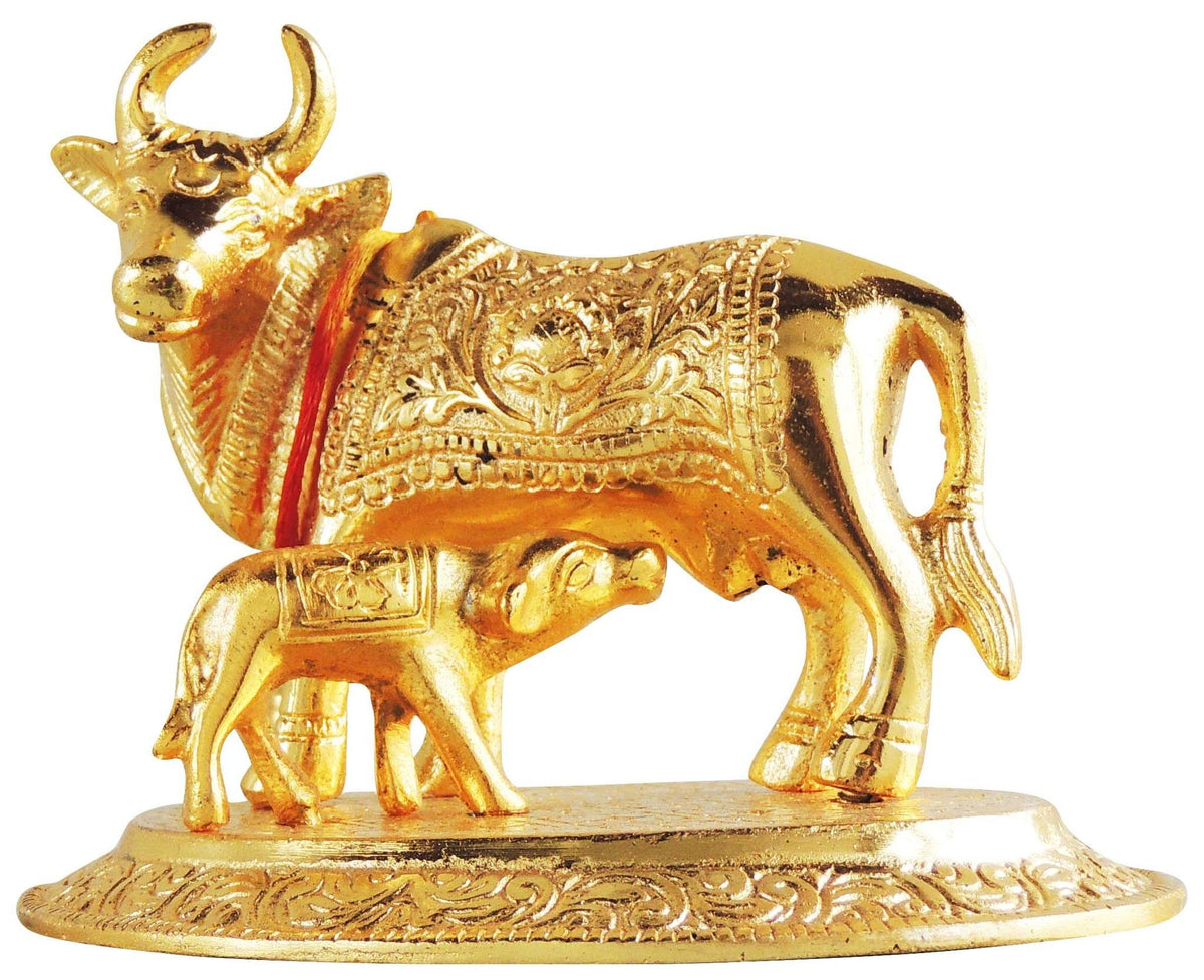 Showpiece Cow Statue - 5.3*4.2*4.4 inch (AS073 G)