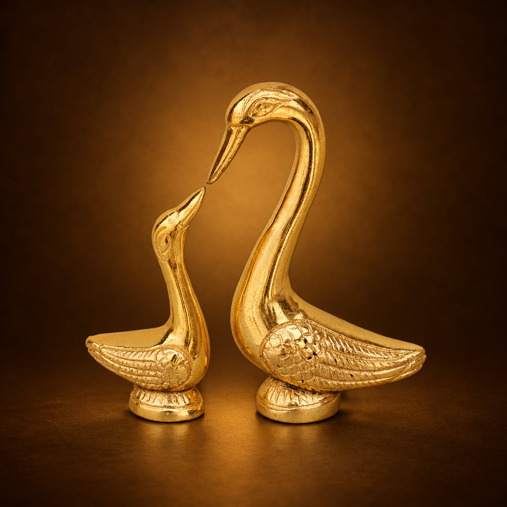 Aluminium Showpiece Duck Pair - 5*1.5*5.3 inch (AS128 G)