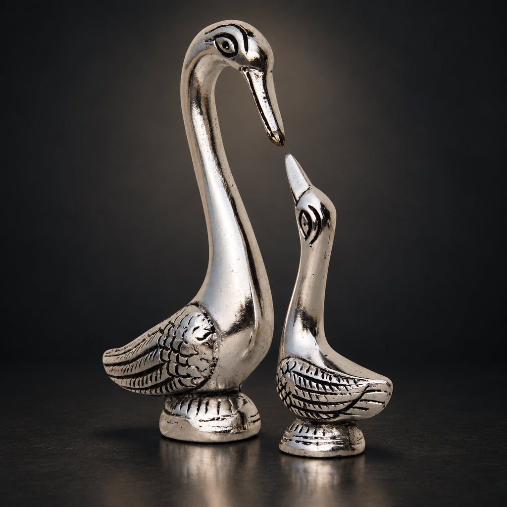 Aluminium Showpiece Duck Pair - 5*1.5*5.3 inch (AS128 S)