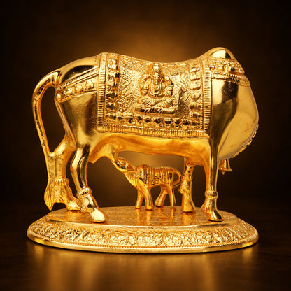 Showpiece Cow & Calf Statue - 9.5*6.5*7.5 inch (AS129 G)