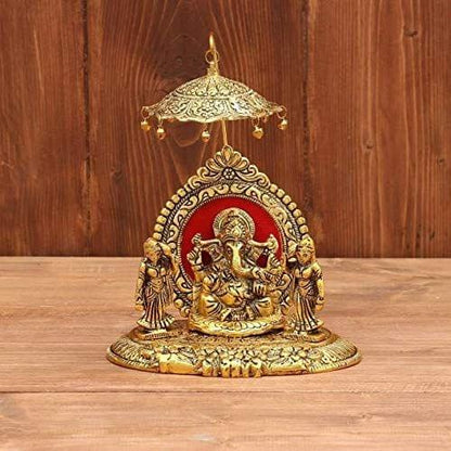 Showpiece Ganeshji with Ridhi Sidhi Gold - 6.5*5.5*8.5 inch (AS133 G)