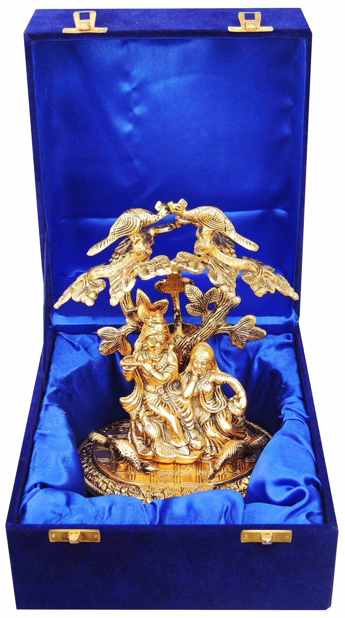 Showpiece Radha Krishna Statue Under Tree- 7.5*5.5*8 inch (AS134 G)