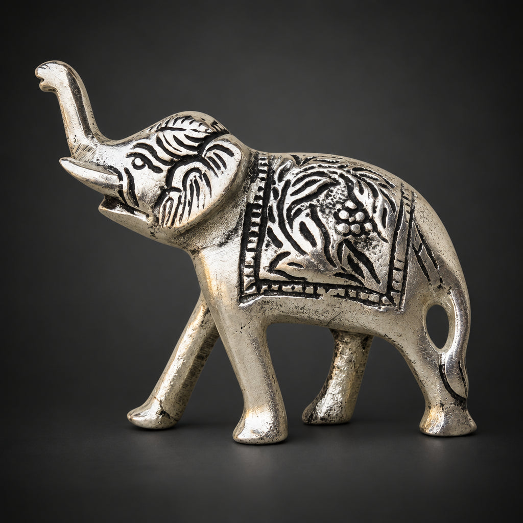Aluminium Showpiece Elephant Small Statue - 4*1.4*3.2 Inch (AS143 A)