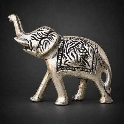 Aluminium Showpiece Elephant Small Statue - 4*1.4*3.2 Inch (AS143 A)