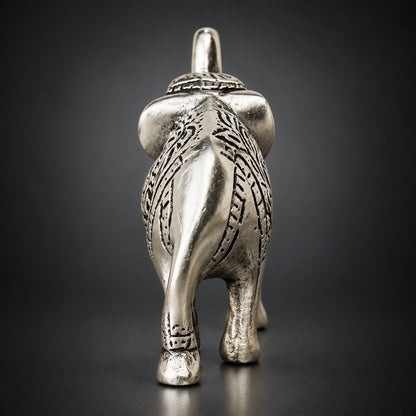Aluminium Showpiece Elephant Small Statue - 4*1.4*3.2 Inch (AS143 A)