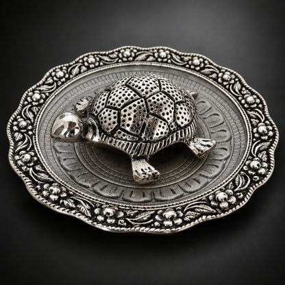 Showpiece Tortoise StatueWith Glass Plate- 5.6*5.6*1.2 inch (AS154 S)
