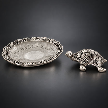 Showpiece Tortoise StatueWith Glass Plate- 5.6*5.6*1.2 inch (AS154 S)