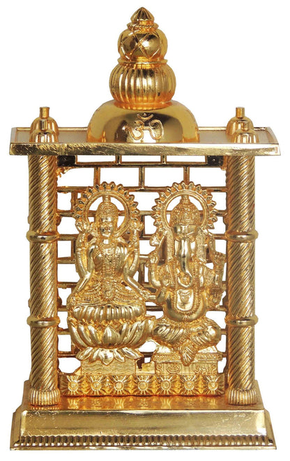 Aluminium Showpiece Ganesh Temple, God Idol Statue - 4.5*2.5*7.4 Inch (AS163 C)