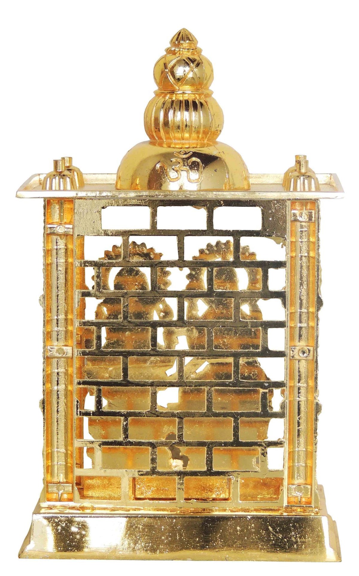 Aluminium Showpiece Ganesh Temple, God Idol Statue - 4.5*2.5*7.4 Inch (AS163 C)