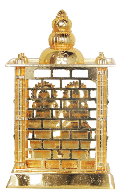 Aluminium Showpiece Ganesh Temple, God Idol Statue - 4.5*2.5*7.4 Inch (AS163 C)
