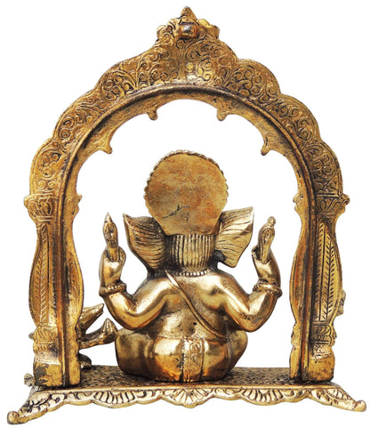 Showpiece Ganeshji darbar big gold - 8.5*5*10 inch (AS175 G)