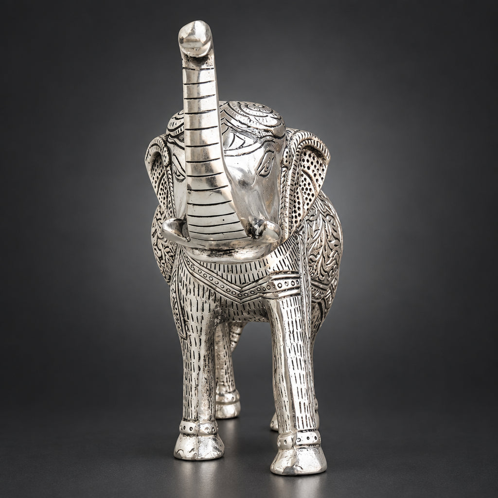 Aluminium Showpiece Elephant - 10*4*8.5 inch (AS188 C)