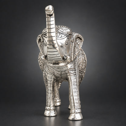 Aluminium Showpiece Elephant - 10*4*8.5 inch (AS188 C)