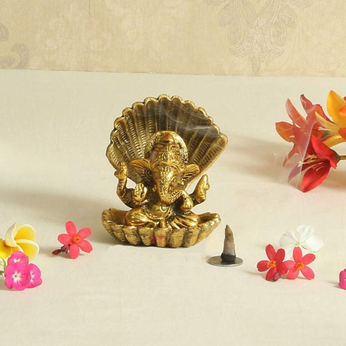 Showpiece Ganesh Ji in Seep Gold - 3.5*3.2*3.8 inch (AS190 G)