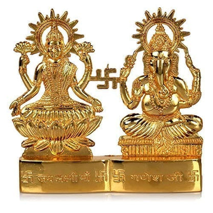 Aluminium Showpiece Lakshmi Ganesh Darbar, God Idol Statue - 4.3*0.5*4 Inch (AS192 C)