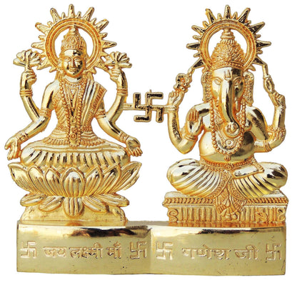 Aluminium Showpiece Lakshmi Ganesh Darbar, God Idol Statue - 4.3*0.5*4 Inch (AS192 C)