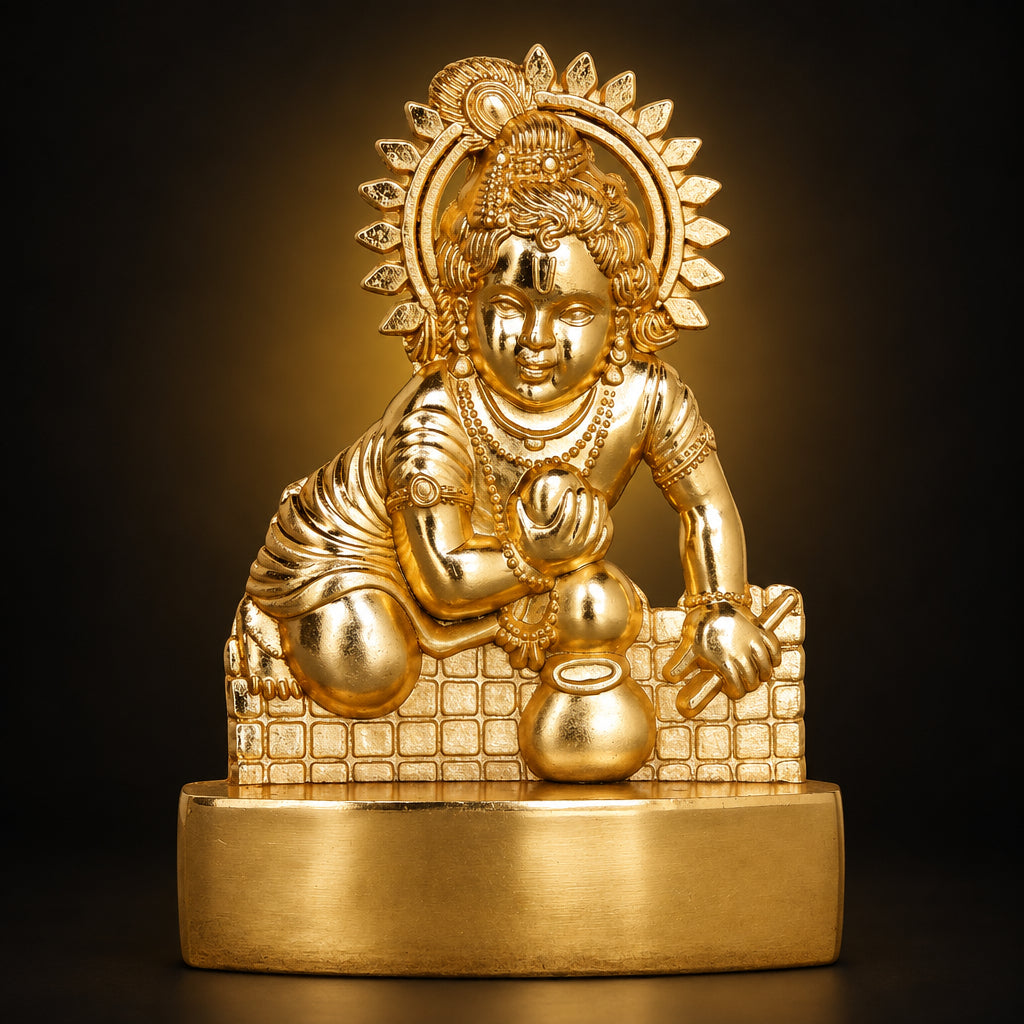 Aluminium Showpiece Laddu Gopal, God Idol Statue - 3*0.5*4 Inch (AS193 D)