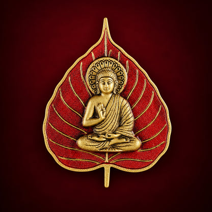 Aluminium Wall Hanging Showpiece Buddha patta - 6.3*0.5*8.4 inch (AS208 B)