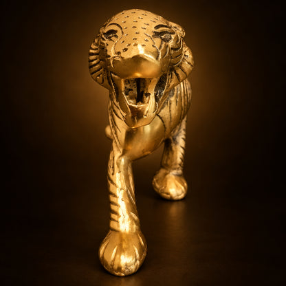 Aluminium Showpiece Gold Tiger Statue - 9*2*3.6 Inch (AS215 G)