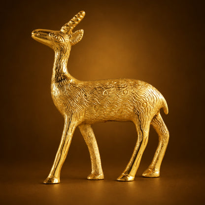 Aluminium Showpiece Gold Deer Statue - 7*2.3*8 Inch (AS216 G)