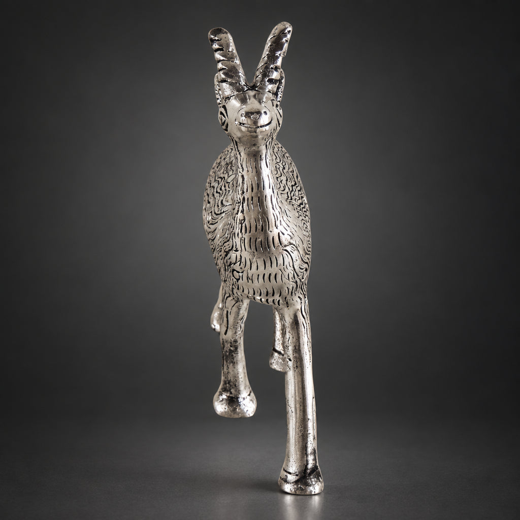 Aluminium Showpiece Deer Silver Statue - 7*2.3*8 Inch (AS216 S)
